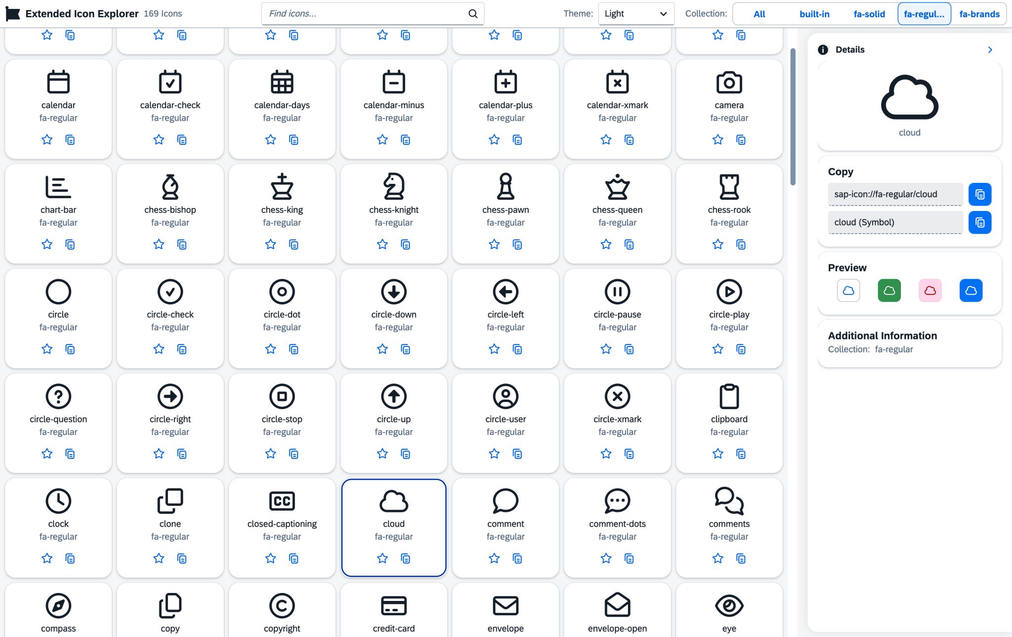 UI5 Icon Explorer showcase