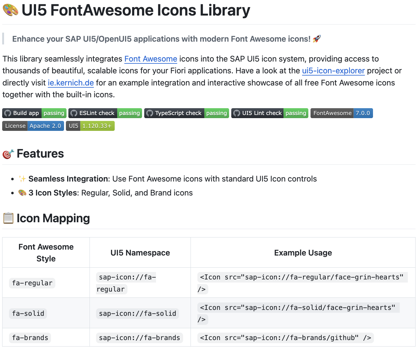 Screenshot von Font Awesome Library Repository